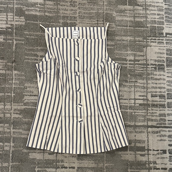 Anthropologie Vertical Stripe Button-Front Camisole - White & Blue - Picture 2 of 2